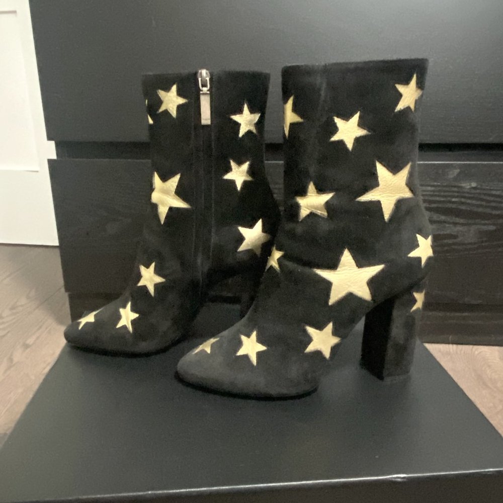 Saint Laurent Suede Lou Star Boots in 39.5